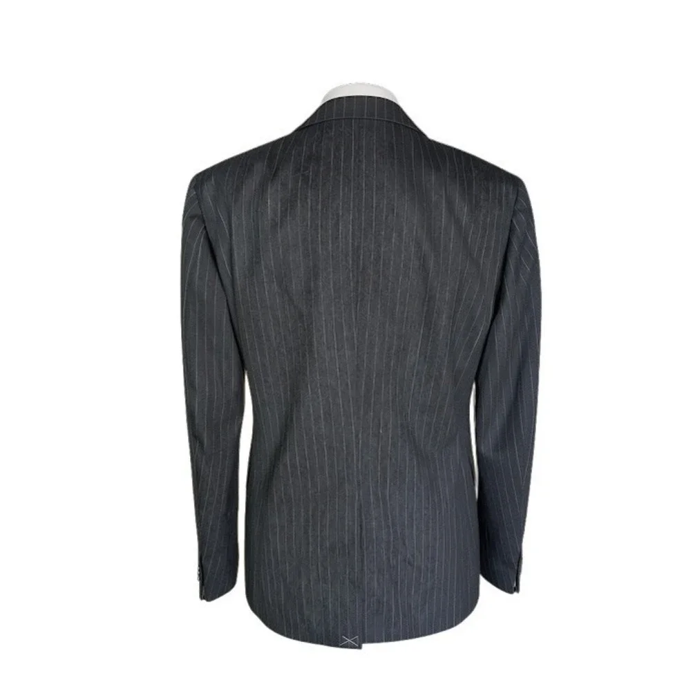 IRO Paris Mens Pitea Dark Grey Pinstripe Virgin Wool Blazer Jacket AR841 Size 50